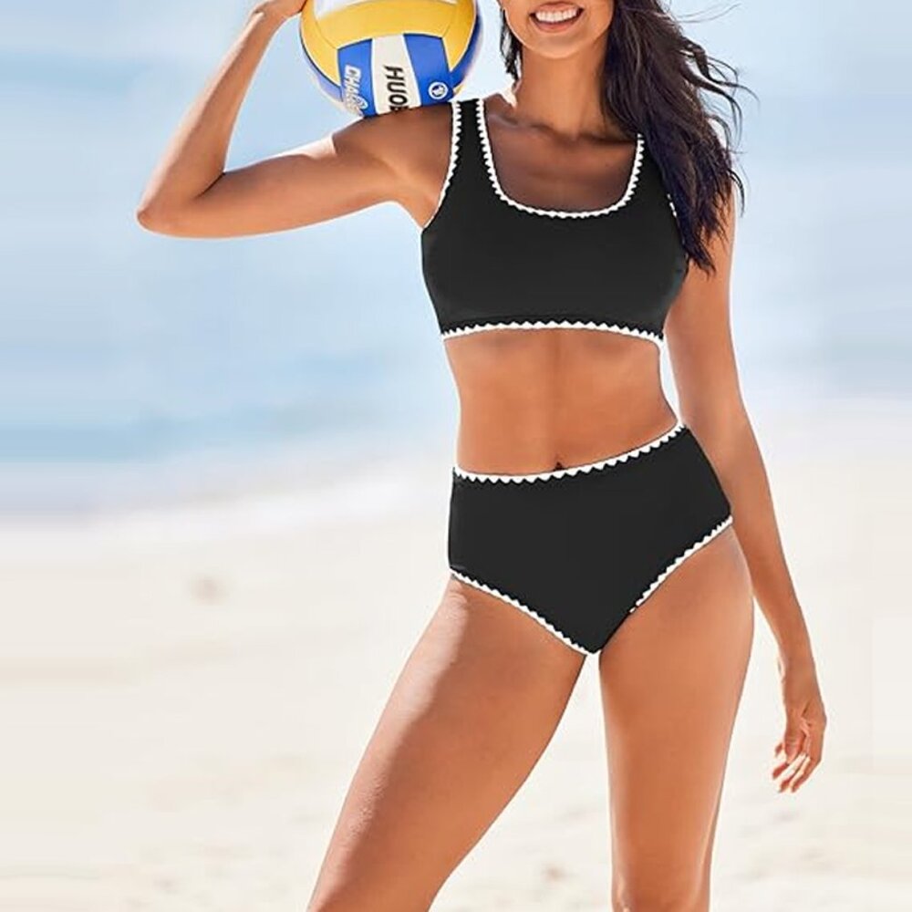 AI'MAGE Sporty High Waisted Two Piece Bikini Swimsuit